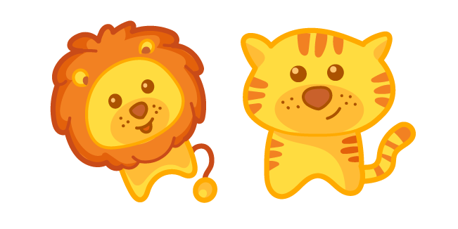 Cute Lion and Tiger