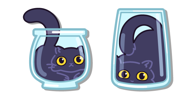 Cute Liquid Black Cat