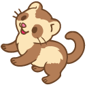 Cute Little Ferret with an Apple pointer