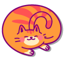 Cute Long Orange Cat cursor