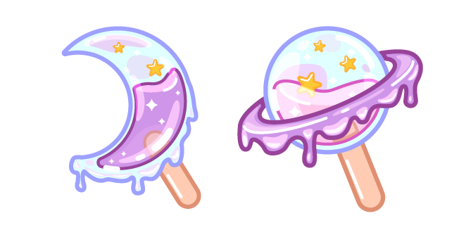 Cute Moon and Cosmic Planet Popsicles