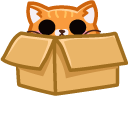 Cute Orange Cat in Box cursor