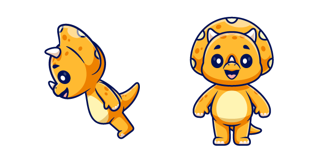 Cute Orange Triceratops