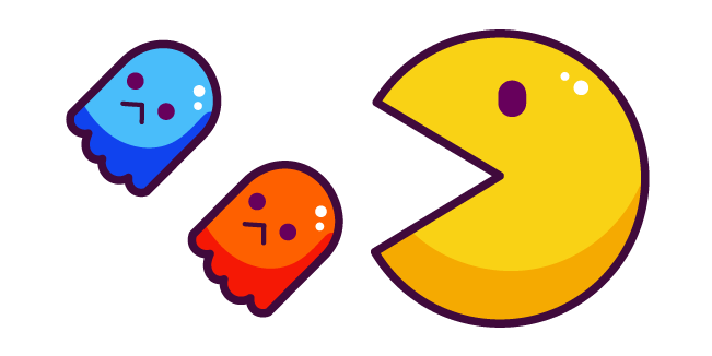 Cute Pac-Man and Ghosts