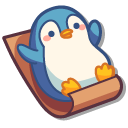 Cute Penguins Sledding and Making a Snow Angel pointer