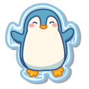 Cute Penguins Sledding and Making a Snow Angel cursor