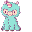 Cute Pink and Cyan Llamas cursor