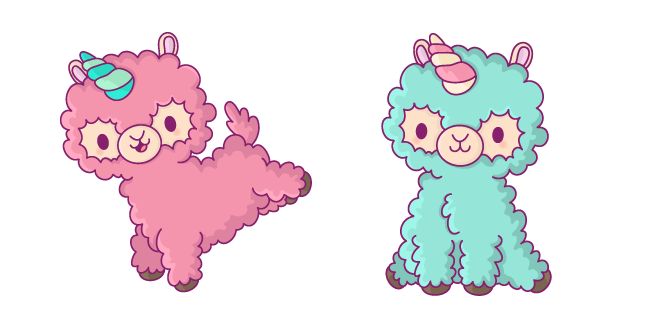 Cute Pink and Cyan Llamas