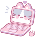 Cute Pink Polaroid and Computer cursor