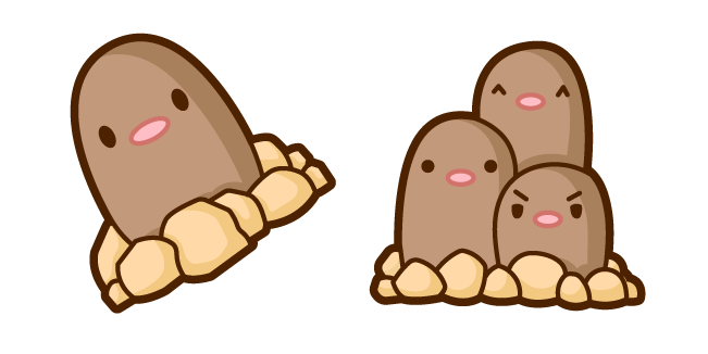 Cute Pokemon Diglett and Dugtrio