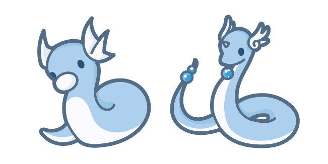Cute Pokemon Dratini and Dragonair