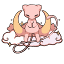 Cute Pokemon Mew on a Cloud cursor