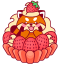Cute Raccoon and Strawberry Pie cursor