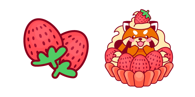 Cute Raccoon and Strawberry Pie