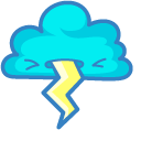 Cute Rainbow Cloud and Storm Cloud cursor