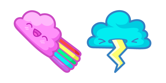 Cute Rainbow Cloud and Storm Cloud
