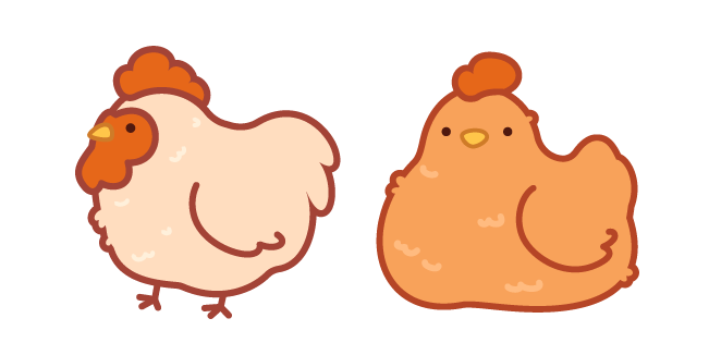 Cute Rooster and Chicken
