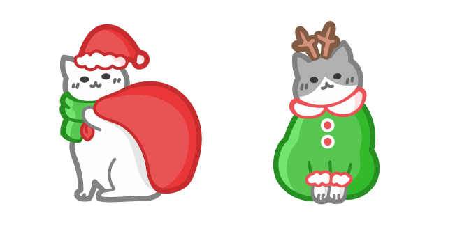 Cute Santa and Deer Cats