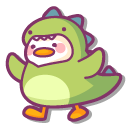 Cute Small Duck in a Dinosaur Costume cursor