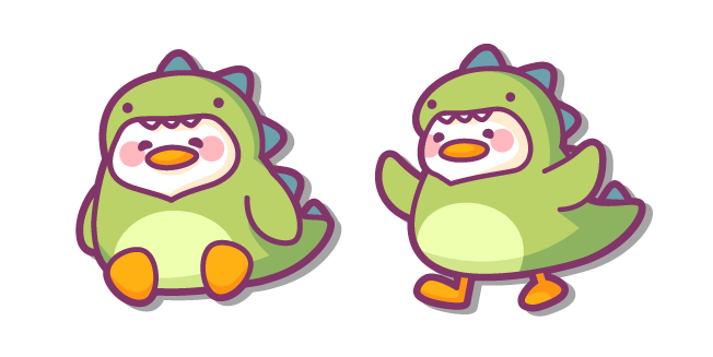 Cute Small Duck in a Dinosaur Costume