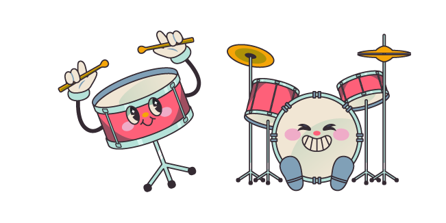 Cute Smiling Drum Set