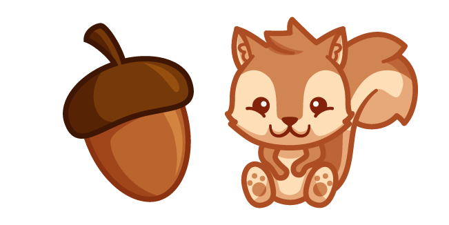 Cute Squirrel and Acorn