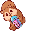 Cute Squirrel with Bubble Tea pointer
