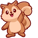 Cute Squirrel with Bubble Tea cursor