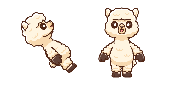 Cute Standing Beige Llama