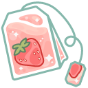 Cute Strawberry and Cherry Tea Bags pointer