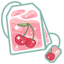Cute Strawberry and Cherry Tea Bags cursor