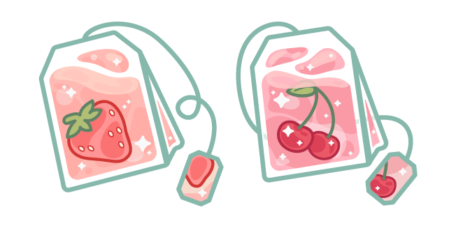 Cute Strawberry and Cherry Tea Bags