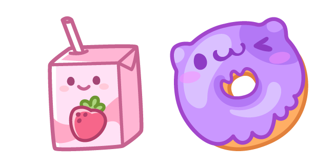 Cute Strawberry Milk and Donut