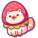 Cute Tabby Cat in a Strawberry Hat pointer