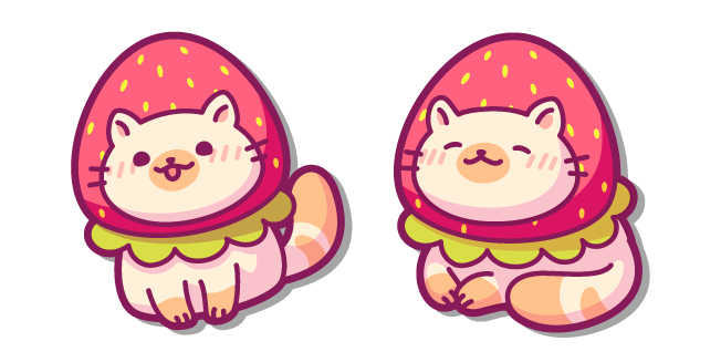 Cute Tabby Cat in a Strawberry Hat