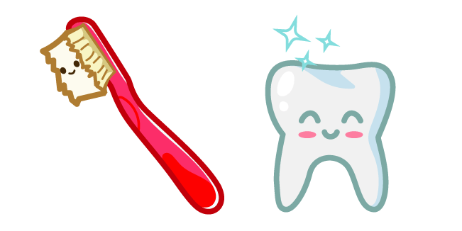 Cute Toothbrush and Tooth