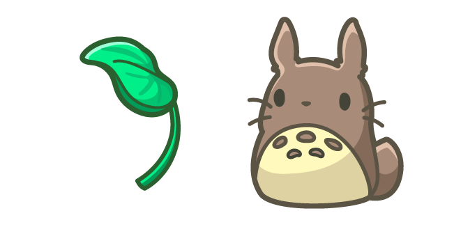 Cute Totoro and Leaf