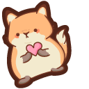 Cute Tubby Fox with a Heart pointer