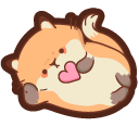 Cute Tubby Fox with a Heart cursor