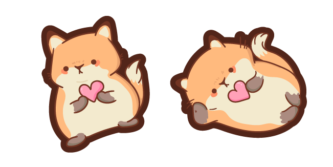 Cute Tubby Fox with a Heart