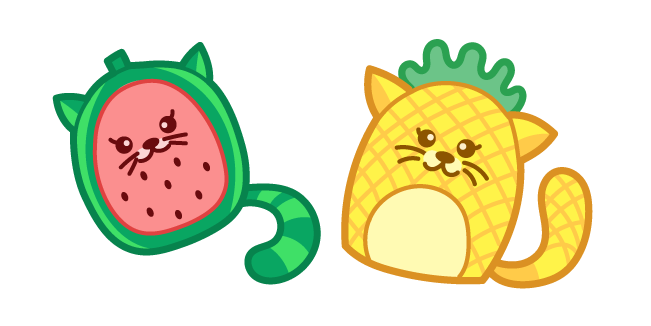 Cute Watermelon and Pineapple Cats