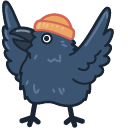 Cute Winter Crow pointer