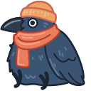 Cute Winter Crow cursor