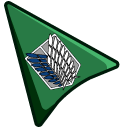 Attack on Titan Survey Corps Logo on Green Background pointer