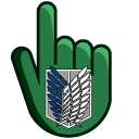 Attack on Titan Survey Corps Logo on Green Background cursor