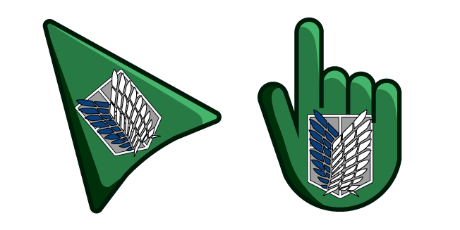 Attack on Titan Survey Corps Logo on Green Background