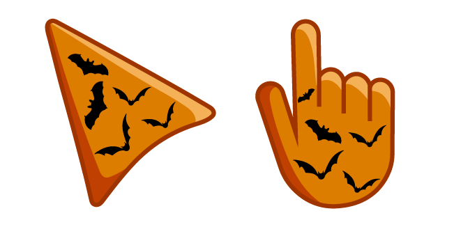 Black Bats on an Orange Background