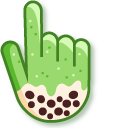 Bubble Tea on Green Background cursor