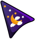 Crescent Moon on Purple Background pointer