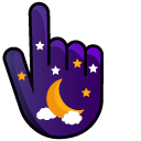 Crescent Moon on Purple Background cursor